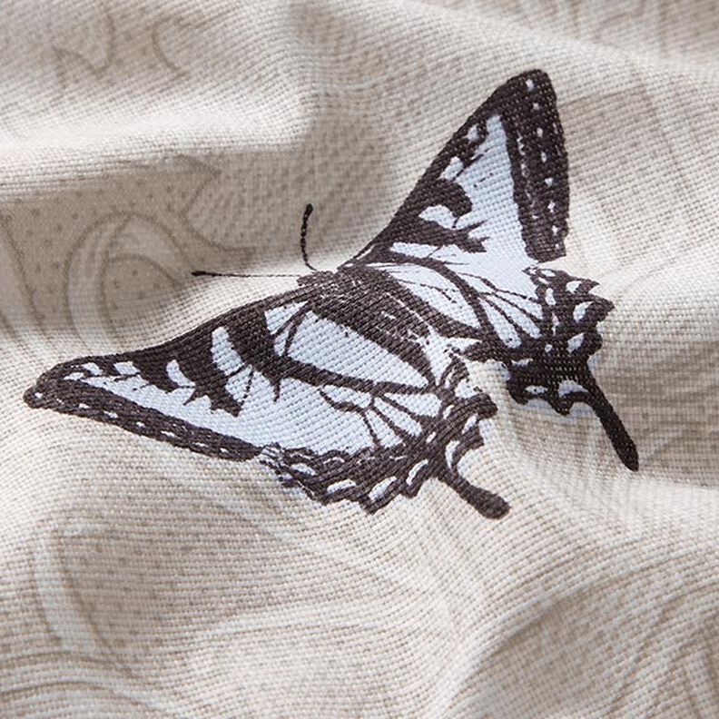 Dekostoff Halbpanama Schmetterlinge – hellbeige,  image number 2