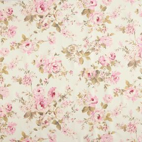 Beschichtete Baumwolle Rosenblüten – creme, 