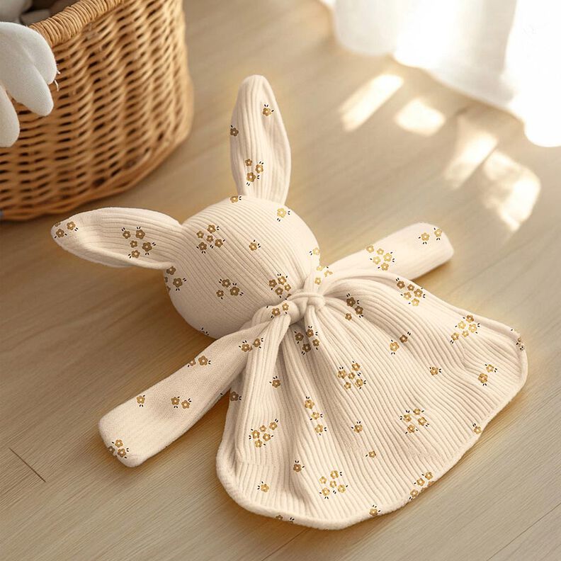 GOTS Rippenjersey Streubl&uuml;mchen | Poppy Fabrics &ndash; creme/rehbraun,  image number 6