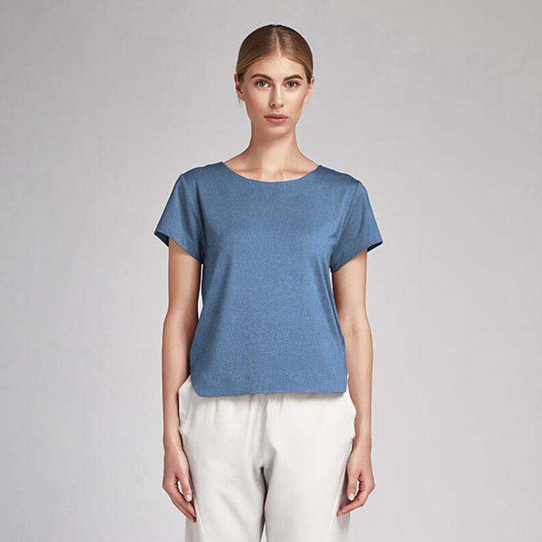 Baumwoll-Chambray Jeanslook – blau,  image number 4