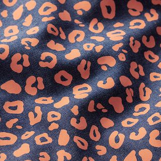 Chambray Leomuster – marineblau/neonorange, 