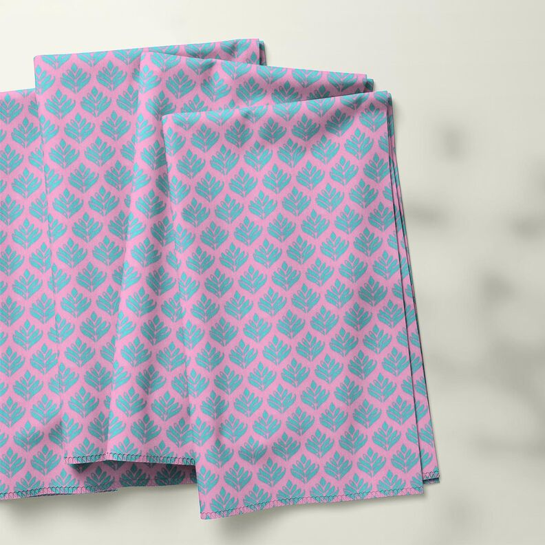 Beschichtete Baumwolle abstrakte Fächer – rosa/aquablau,  image number 5