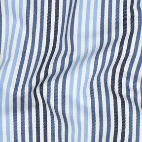Denim Baumwoll-Mix Streifen | Poppy Fabrics – jeansblau/wollweiss, 