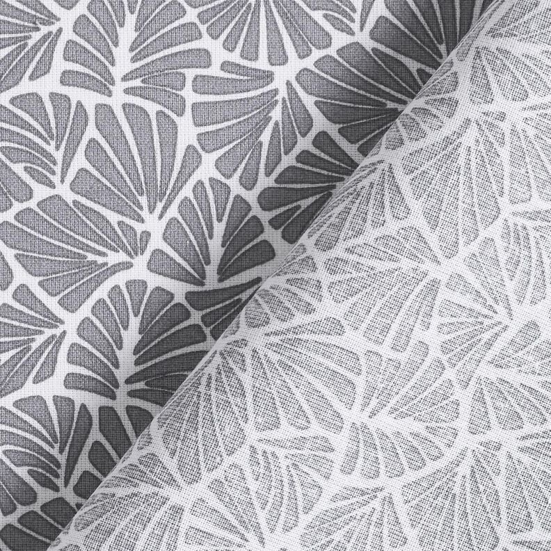 Beschichtete Baumwolle abstrakte Mini-Blätter – grau/weiss, image number 5