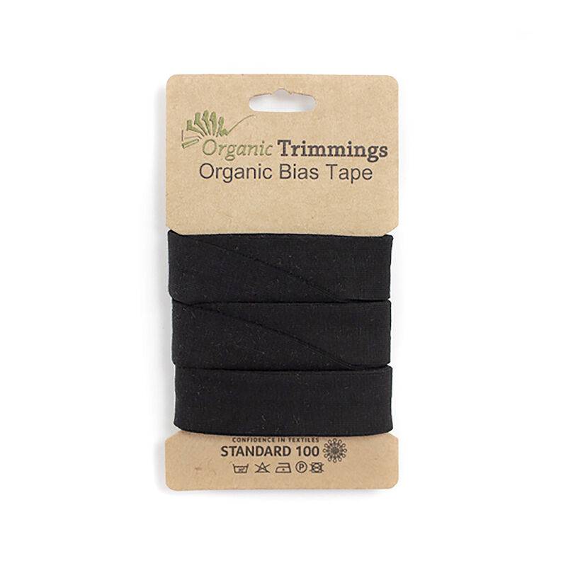 Schrägband Bio-Baumwolljersey [3 m | 20 mm] – schwarz,  image number 1