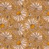 Dekostoff Halbpanama große Blumen – dunkelbeige/currygelb,  thumbnail number 1