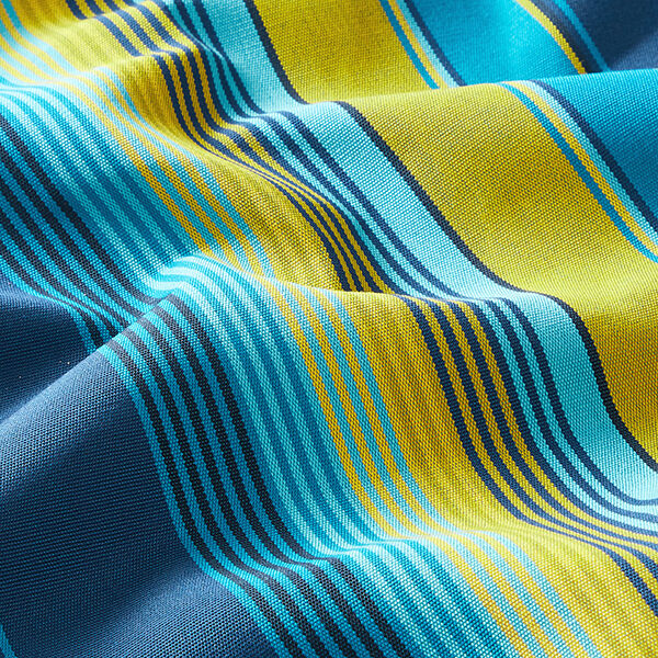 Outdoorstoff Canvas Streifen – blau/senf,  image number 2