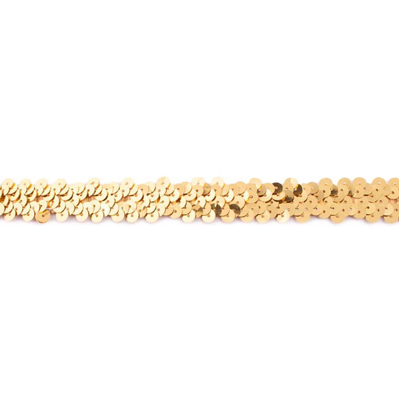 Elastische Paillettenborte [20 mm] – gold metallic,  image number 1