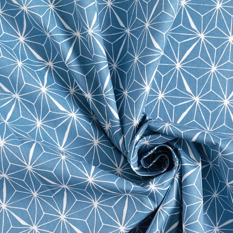Beschichtete Baumwolle grafische Sterne – blau/weiss,  image number 4
