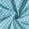 Beschichtete Baumwolle Blumenkacheln – aquablau/weiss,  thumbnail number 3