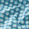 Beschichtete Baumwolle Blumenkacheln – aquablau/weiss,  thumbnail number 2