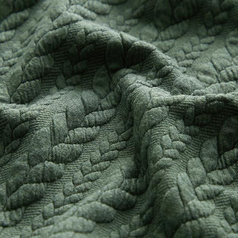 Jerseyjacquard Cloqué Zopfmuster – dunkelgrün,  image number 2