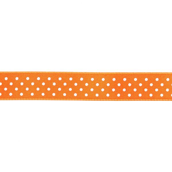 Satinband Tupfen - neonorange/weiss, image number 1