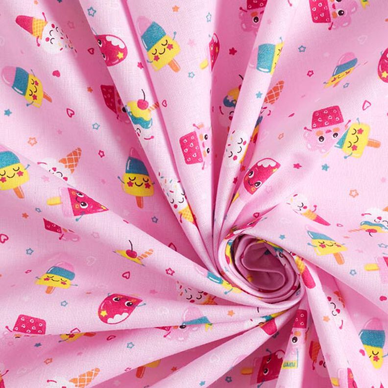 Baumwollstoff Cretonne Eiscreme – rosa,  image number 3