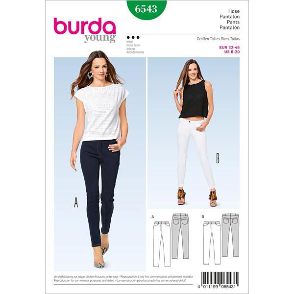 Hose / Jeans | Burda 6543 | 32-46,  image number 1