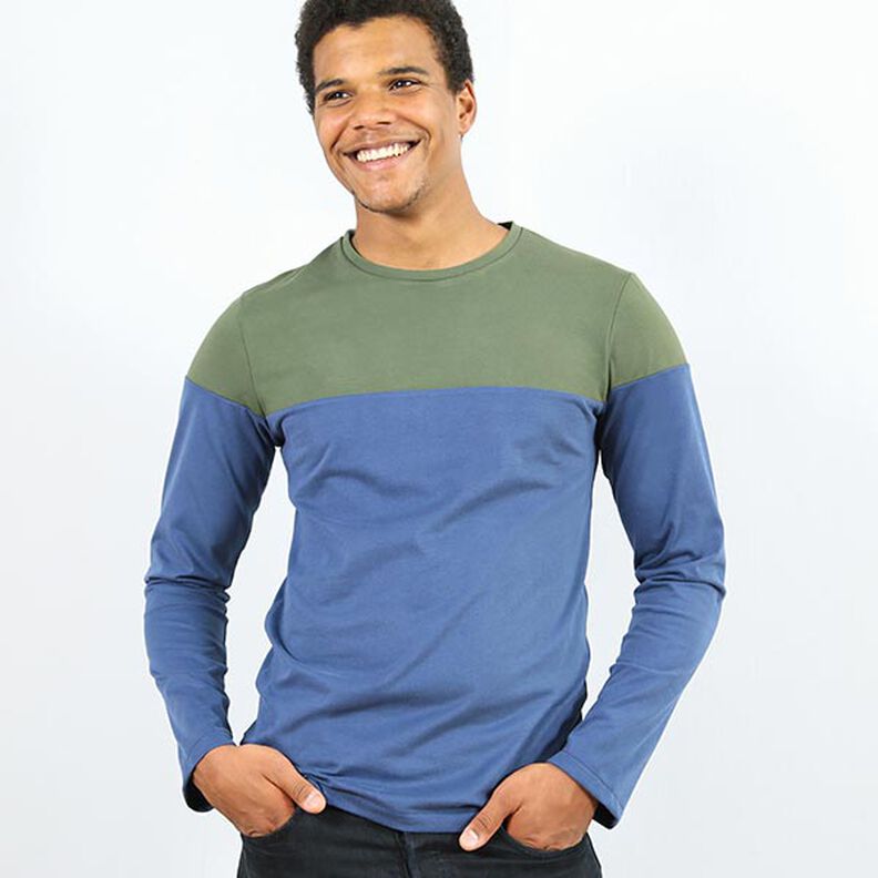 HERR LEVI Langarmshirt mit Colourblocking | Studio Schnittreif | S-XXL,  image number 3