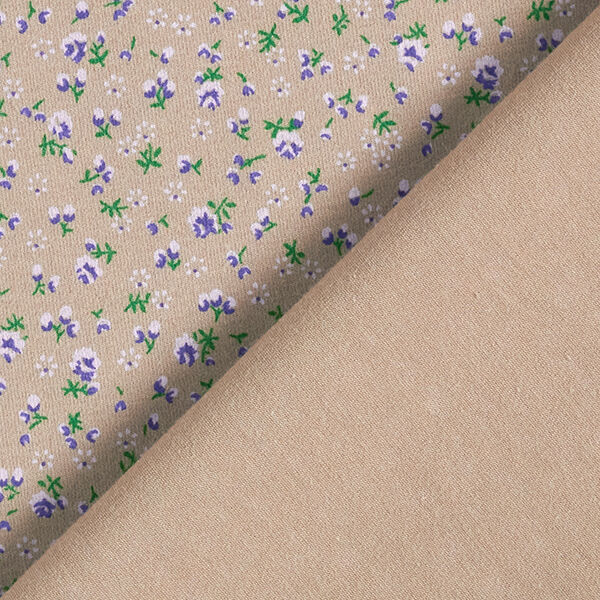 Baumwolljersey Millefleurs – dunkelbeige | Reststück 50cm
