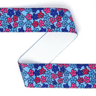 Gummiband Fashion Blumen - hellblau, 