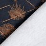 Baumwolljersey abstrakte Pflanzen – schwarzblau/hellbraun,  thumbnail number 4