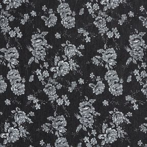 Chambray kleine Rosen – schwarz/weiss, 