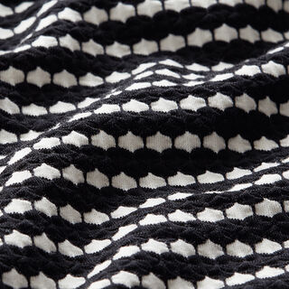 Jacquard Jersey Wabenmuster – schwarz/weiss, 
