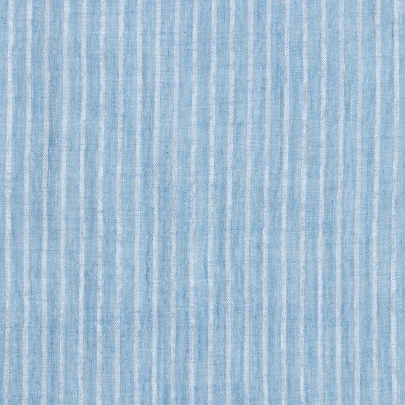 Musselin/ Doppel-Krinkel Gewebe garngefärbte Streifen | Poppy Fabrics – brilliantblau/weiss,  image number 1