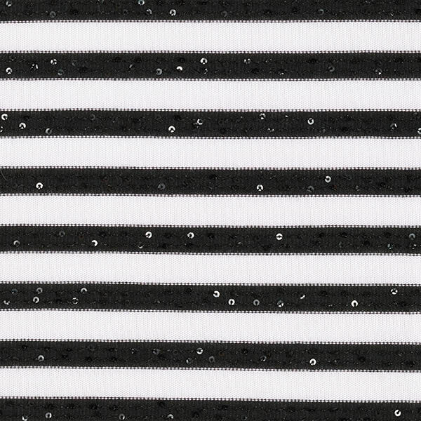 Feinstrick Pailletten Streifen – schwarz/wollweiss, image number 1