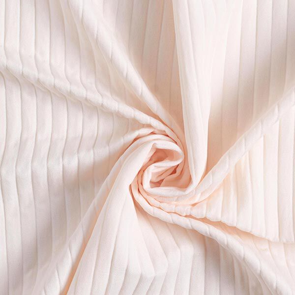 Stretch Jacquard 3D Streifen | Fibre Mood – wollweiss | Reststück 50cm