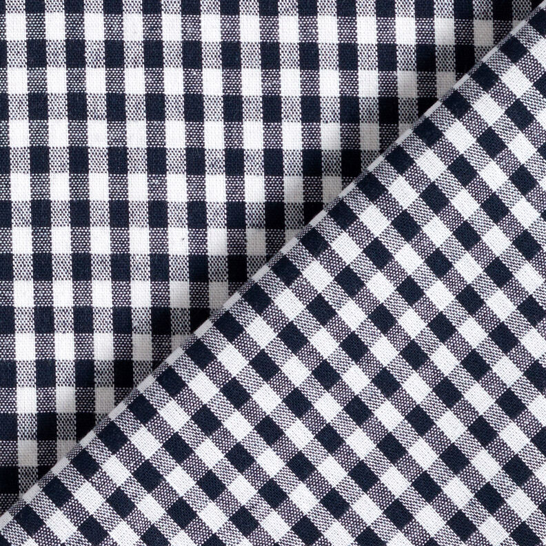 Baumwollstoff Vichykaro 0,5 cm – schwarzblau/weiss,  image number 4
