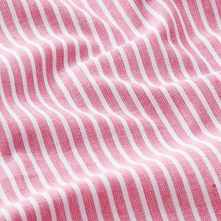 Baumwoll-Leinen-Mix Längsstreifen – pink/weiss, 