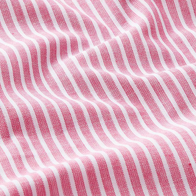Baumwoll-Leinen-Mix Längsstreifen – pink/weiss,  image number 2