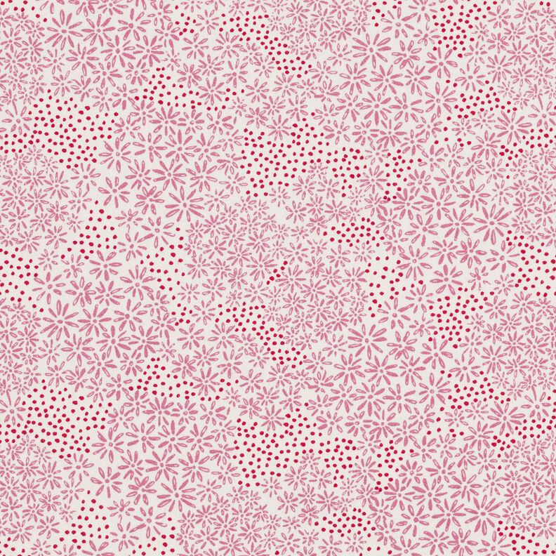 Baumwollpopeline Blumensamen – weiss/pastellviolett, image number 1