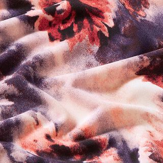 Polyesterjersey Batik-Blumen – orange, 