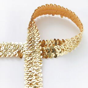 Elastische Paillettenborte [30 mm] – gold, 