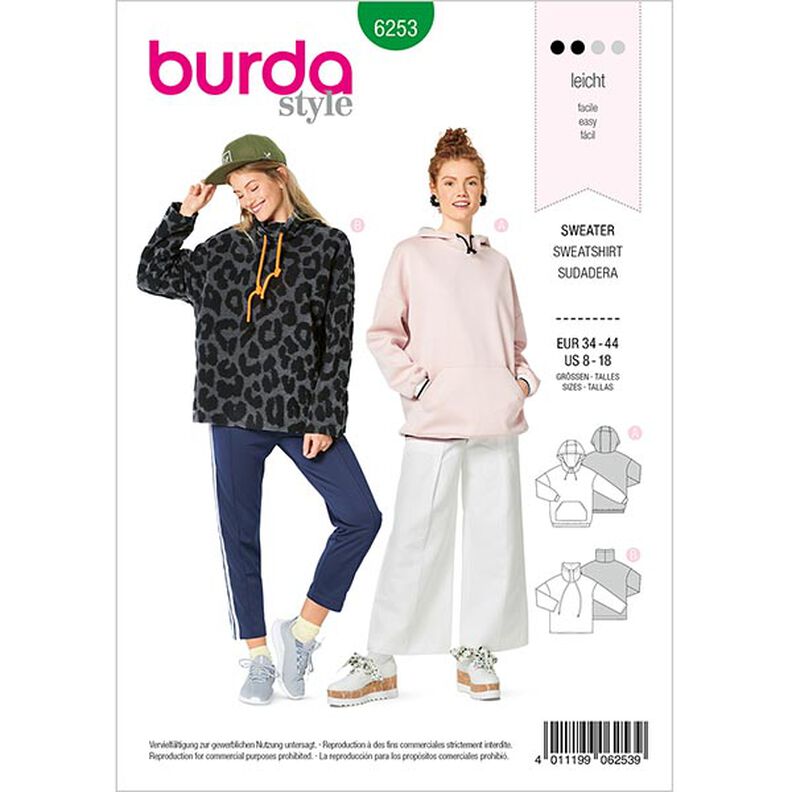 Sweatshirt | Burda 6253 | 34-44,  image number 1