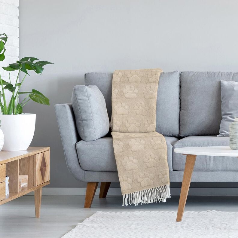 Kuschelfleece Hundepfoten – hellbeige, image number 5