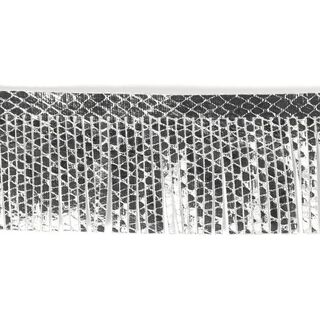 Kunstlederfransen, 4,5 cm - silber metallic, 