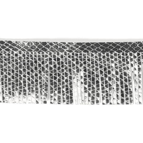 Kunstlederfransen, 4,5 cm - silber metallic, image number 1