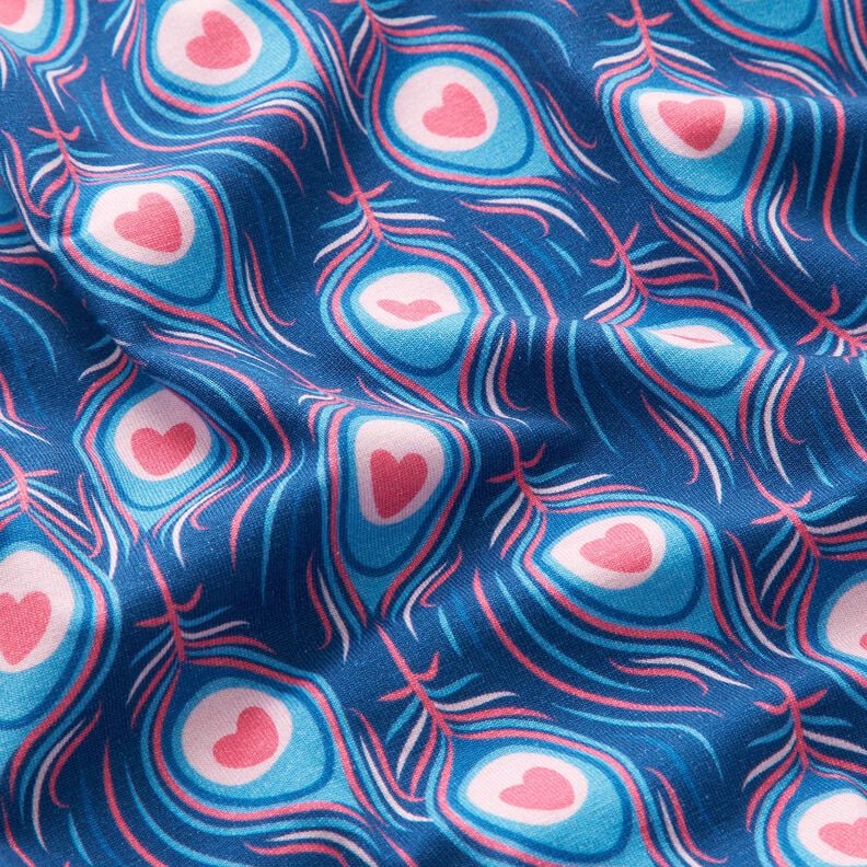Baumwolljersey Pavo | Stoff&Liebe – königsblau/intensiv pink,  image number 2
