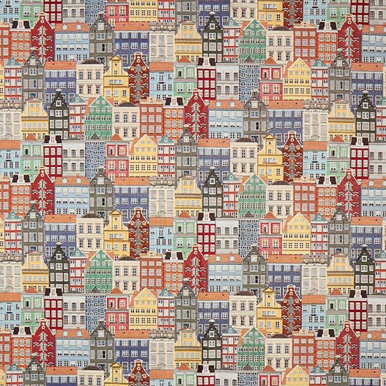 Dekostoff Gobelin Häuser – hellbeige,  image number 1