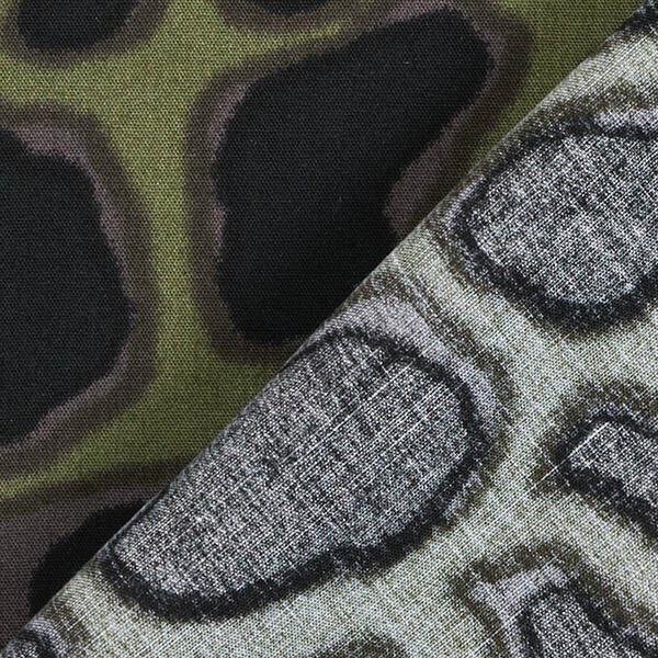 Viskosestoff Leomuster – khaki/schwarz, image number 4