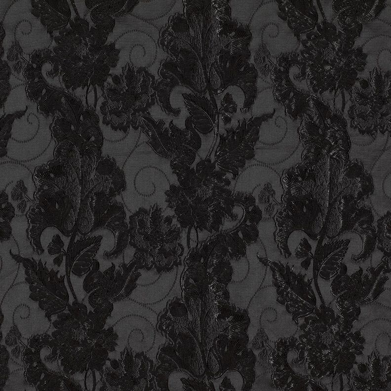 Bekleidungsjacquard Brokat Blumen – schwarz, image number 5
