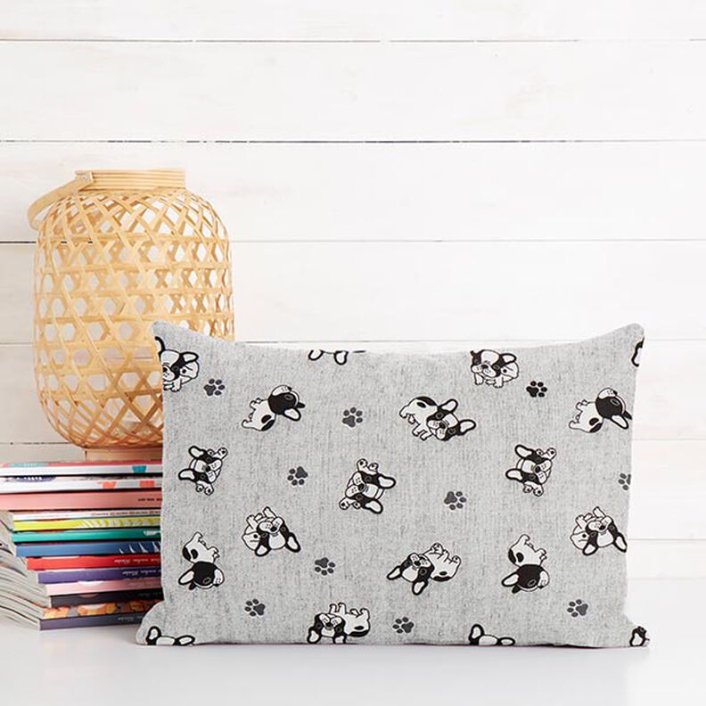 Dekostoff Canvas Bulldogge – grau,  image number 5