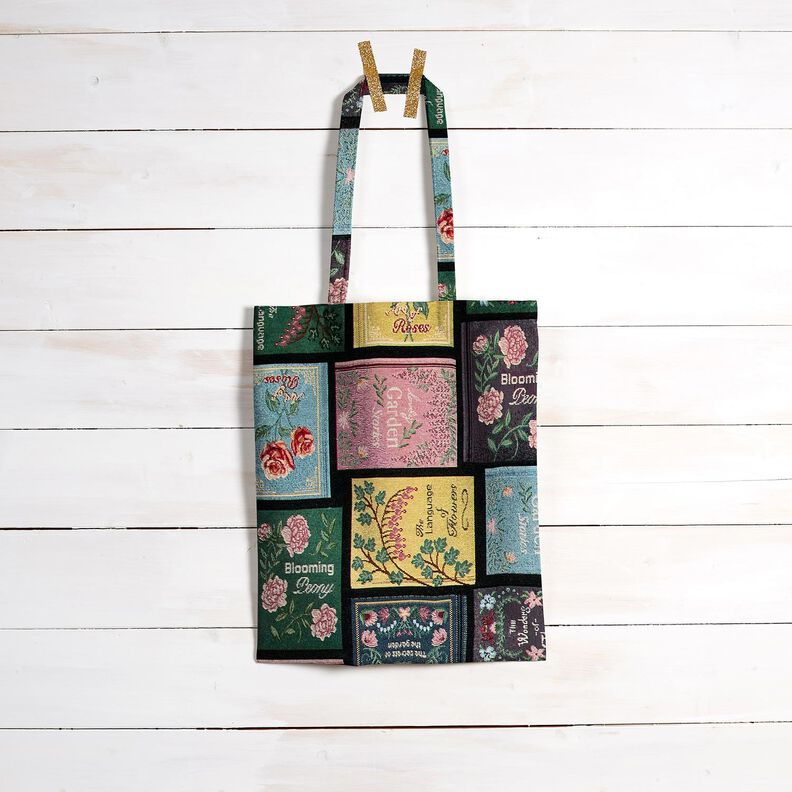 Dekostoff Gobelin Buchdeckel – schwarz/merlot,  image number 6