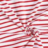 Baumwolljersey schmale & breite Streifen – weiss/rot,  thumbnail number 3