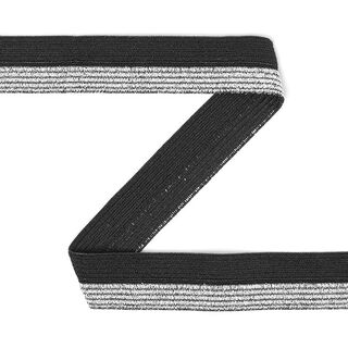 Elastisches Einfassband Lurex - schwarz, 