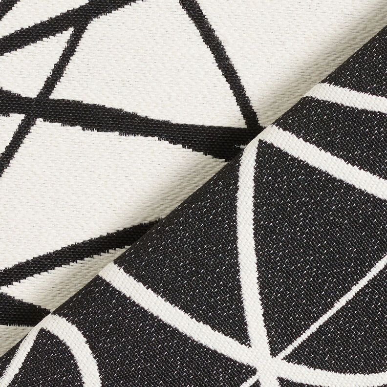 Dekostoff Jacquard abstrakte Linien – elfenbein/schwarz,  image number 5