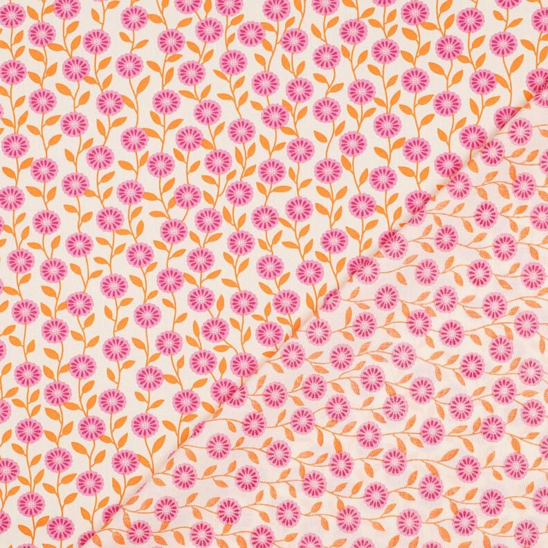 Baumwollpopeline Sommerblümchen | Poppy Fabrics – rosa/creme,  image number 4