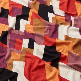 Viskosejersey bunte Rauten – hellbeige, 