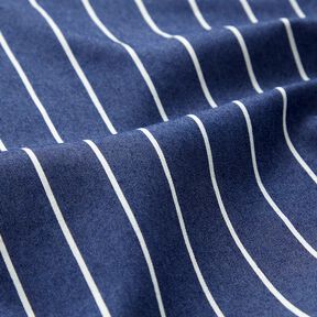 Chambray Streifen – marineblau/wollweiss, 